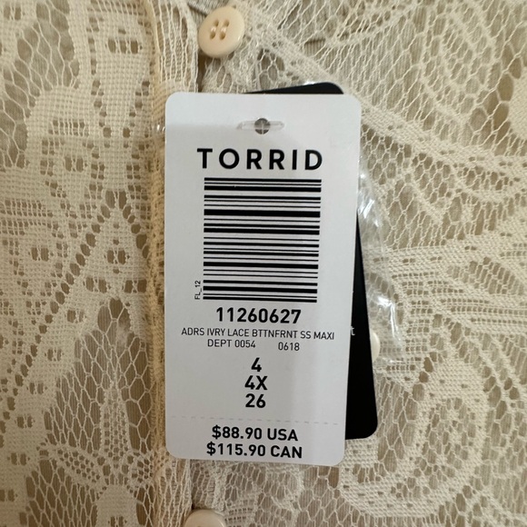NWT TORRID Ivory lace dress. - Picture 2 of 3